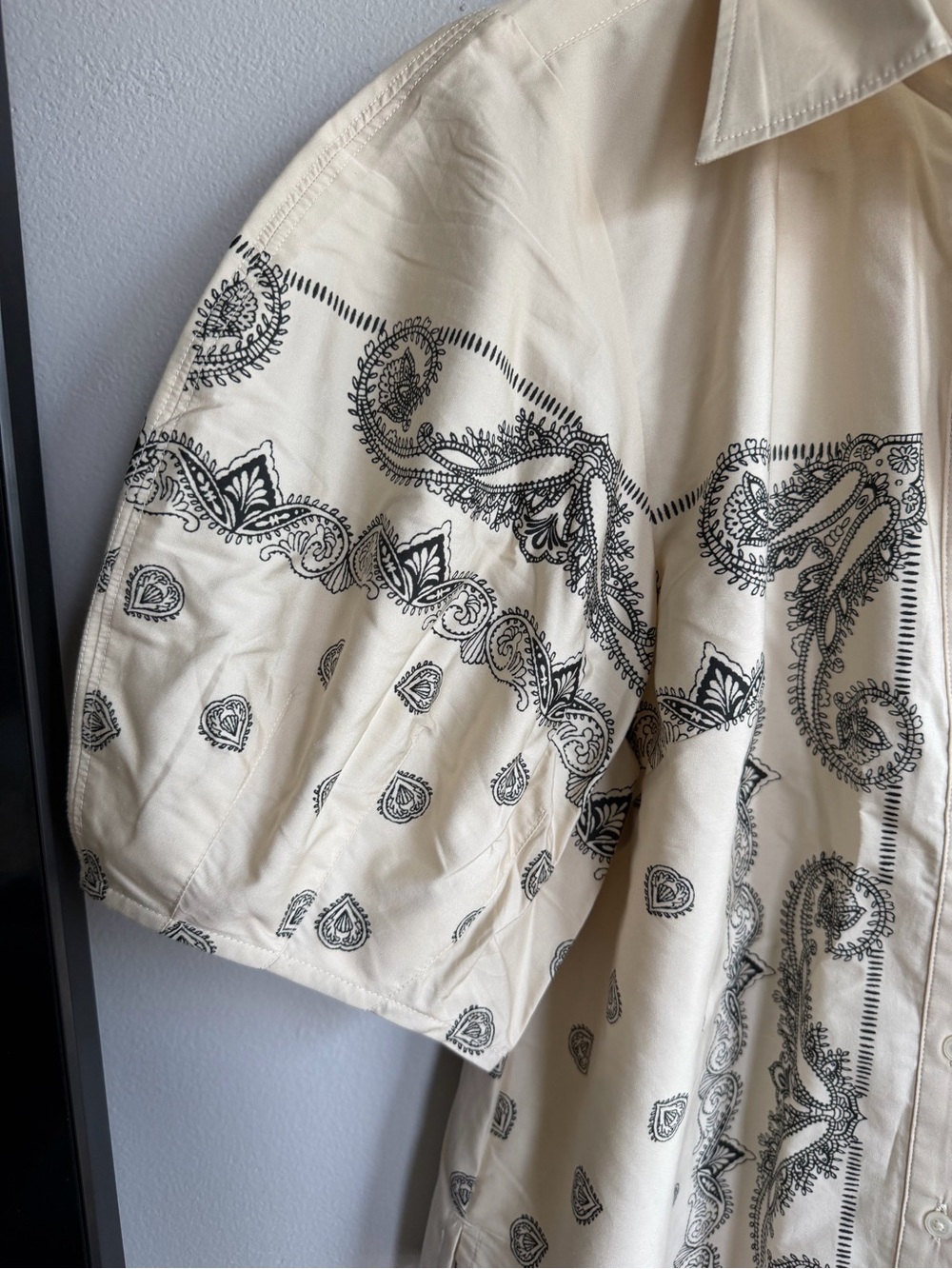 NWT J. Crew Bell sleeve button-up shirt in bandana print Cotton 10 - Picture 8 of 10